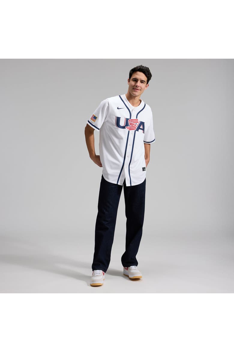 Men's Nike Aaron Judge White USA Baseball 2026 World Baseball Classic Home Stadium Jersey, Alternate, color, White