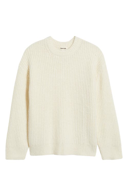 Open Edit Oversize Fuzzy Sweater In White
