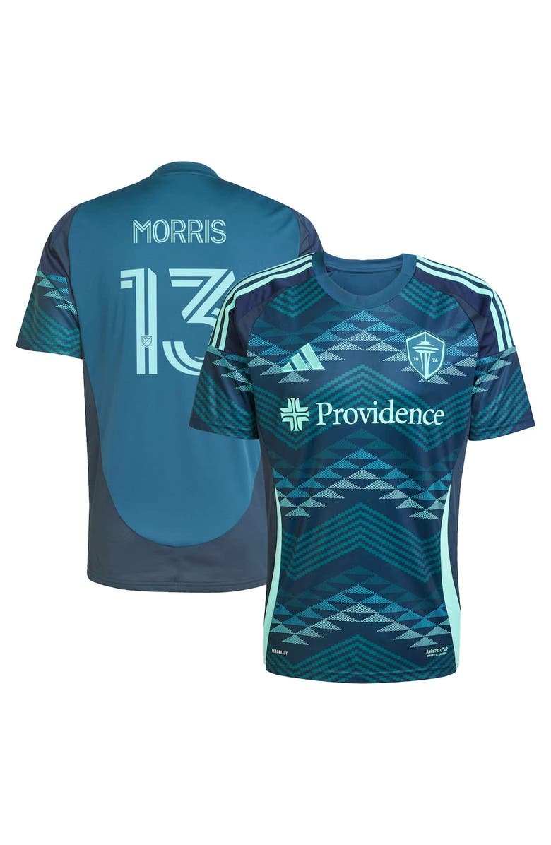 adidas Men's adidas Jordan Morris Blue Seattle Sounders FC 2025 The Salish Sea Kit Replica Player Jersey, Alternate, color,