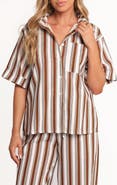 Petal & Pup Thalia Stripe Cotton & Linen Button-Up Shirt