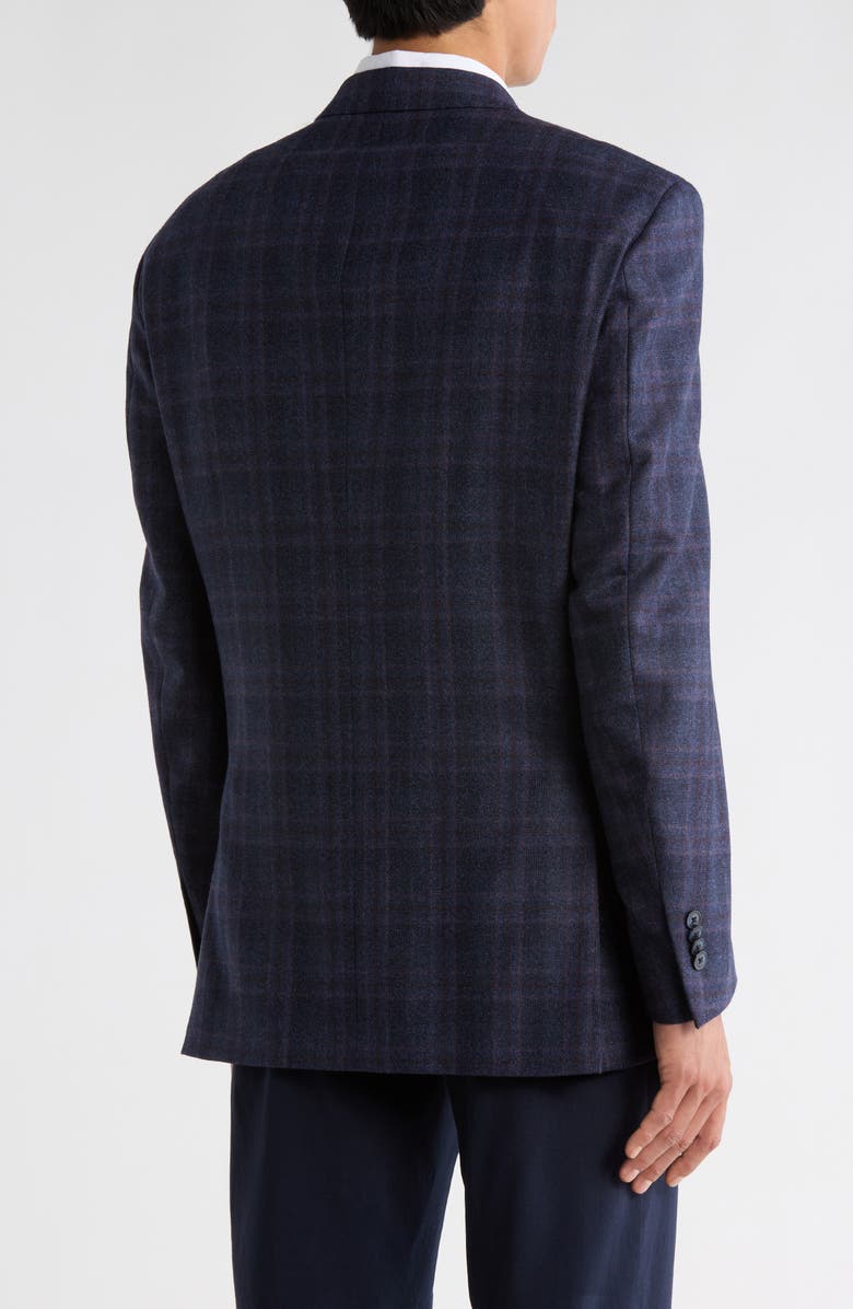 Peter Millar Navy Plaid Wool & Cashmere Sport Coat, Alternate, color, Navy