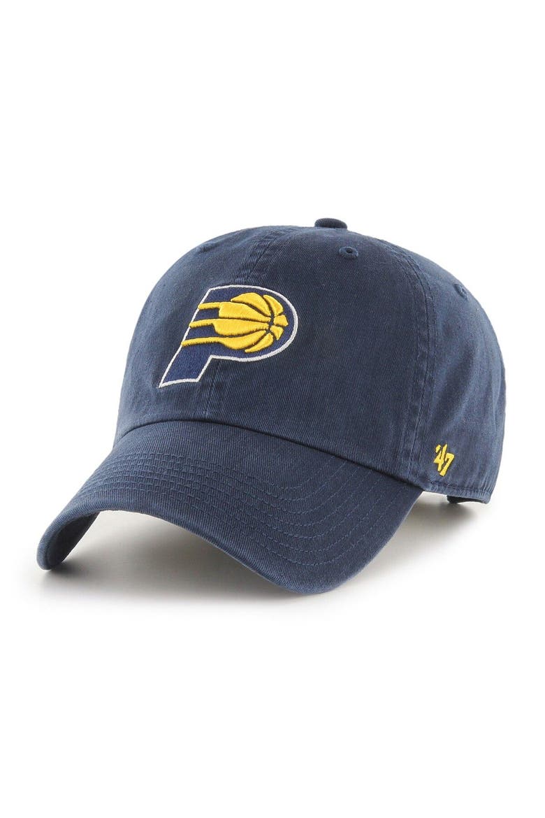Men's '47 Navy Indiana Pacers Team Logo Clean Up Adjustable Hat, Main, color, Navy