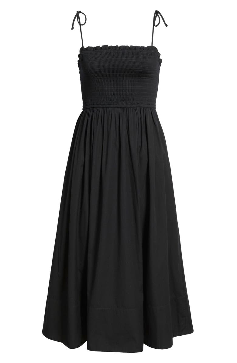 Nordstrom Smocked Stretch Cotton Sundress, Alternate, color, Black