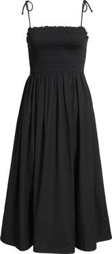 Nordstrom Smocked Stretch Cotton Midi Sundress