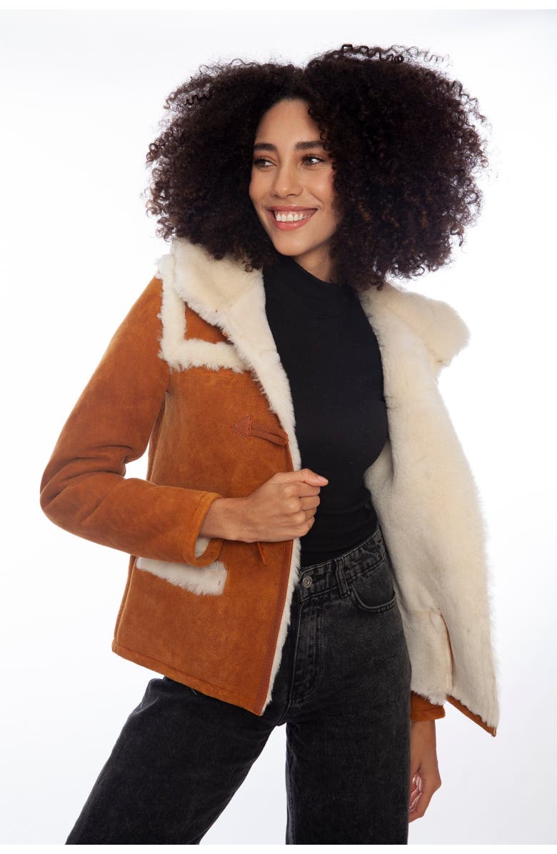Furniq UK Cecilia Suede Shearling Jacket, Alternate, color,