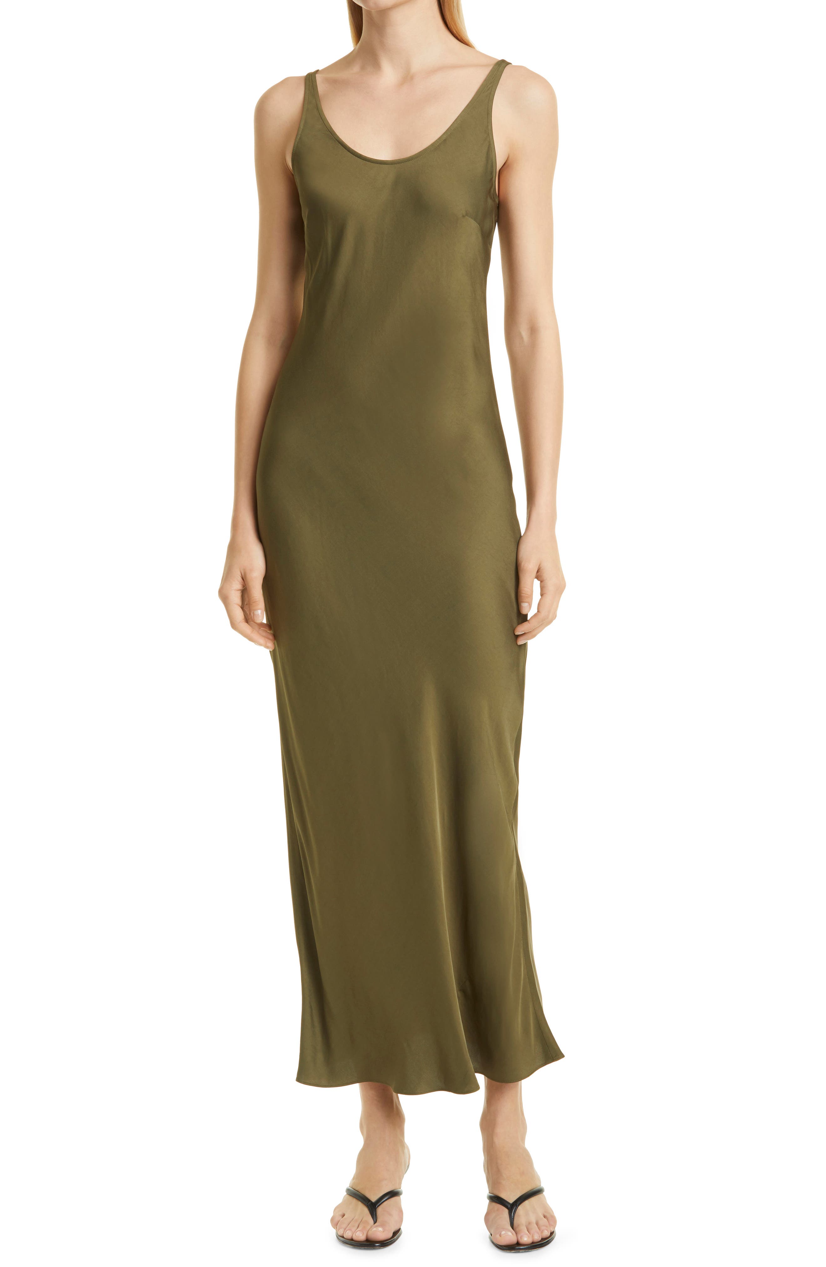 Akiya Satin Tank Maxi Dress