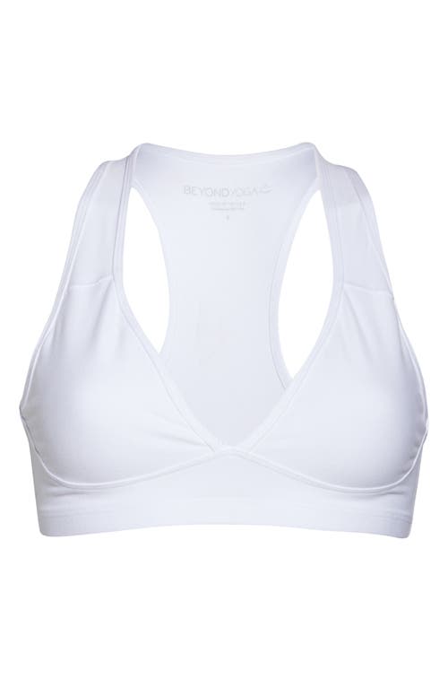 Beyond Yoga Lift Your Spirits Sports Bra In White