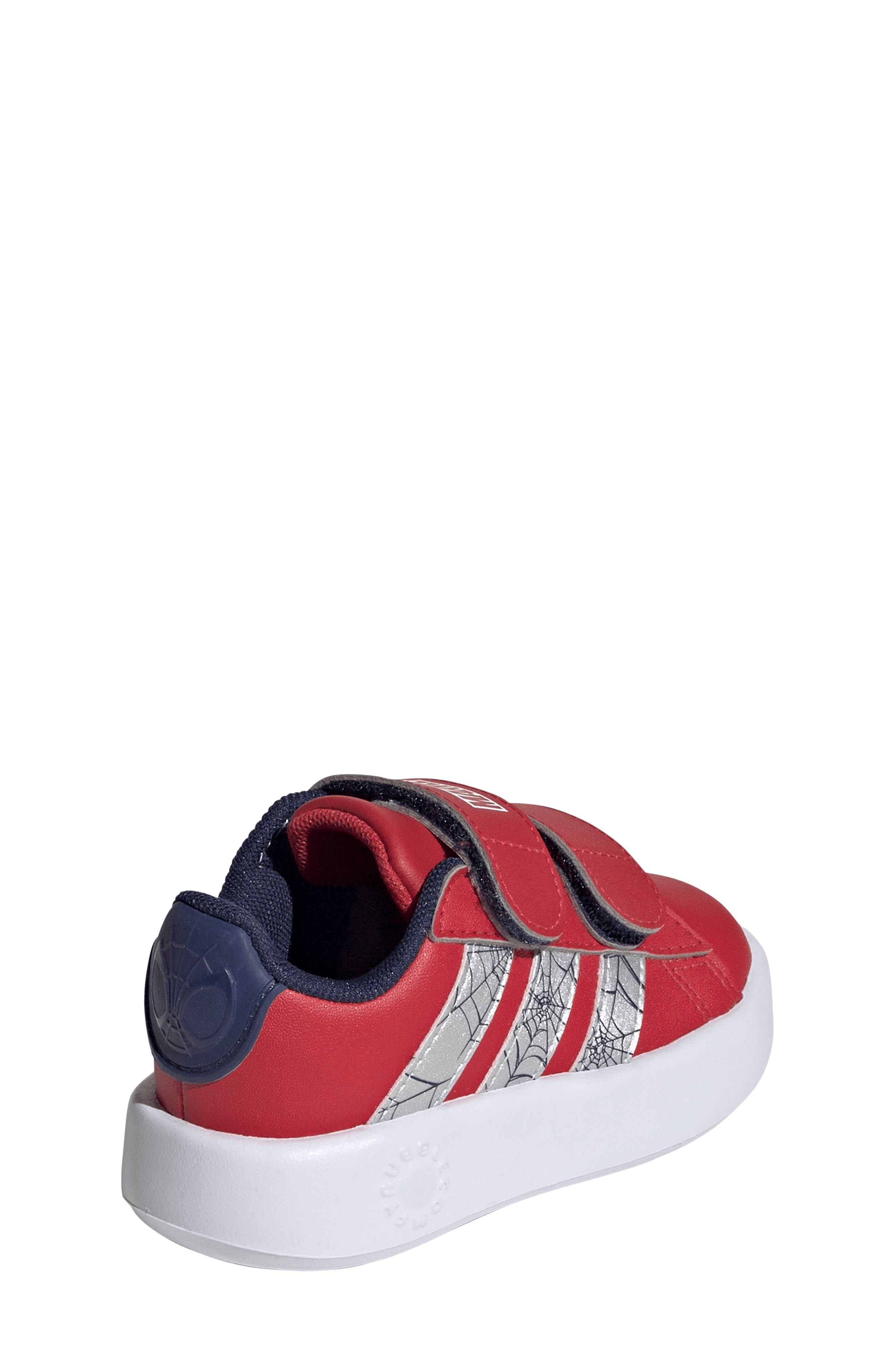 Kids' Marvel Grand Court Spider-Man Sneaker, Alternate, color, RUBY/ SILVER/ DARK BLUE