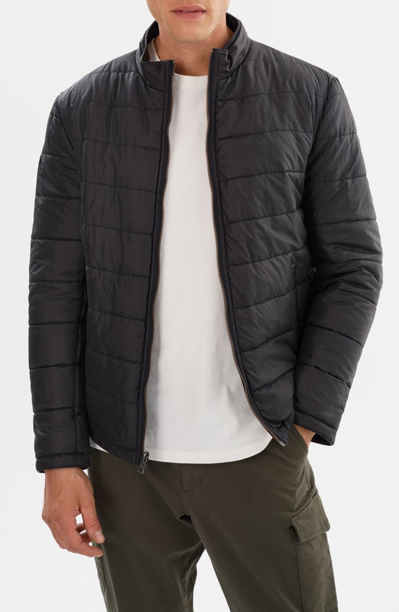 REGENCY Leather Reversible Puffer Jacket, Alternate, color, Black