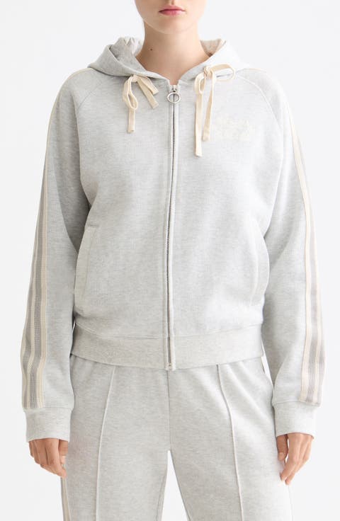 Ribbed Interlock Full Zip Hoodie