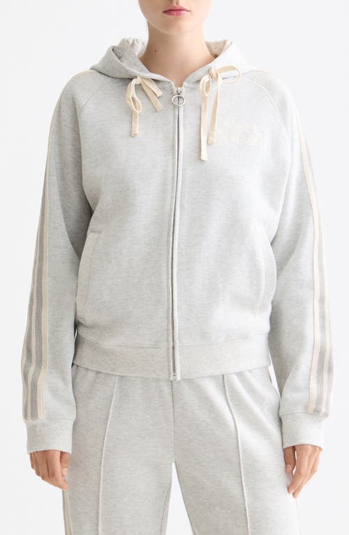 Scotch & Soda Ribbed Interlock Full Zip Hoodie In Blue