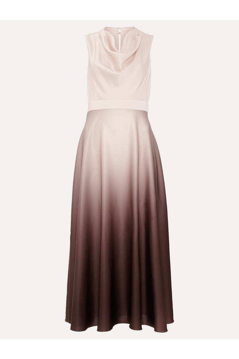 Ombre Cowl Neck Midi Dress, Alternate, color, Ivory