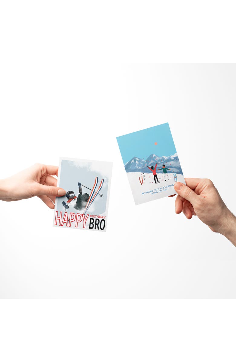 Ramus & Co Birthday Greeting Card Pack (3ct) "Skier, Bluebird, Skis", Alternate, color, Multi-Pack