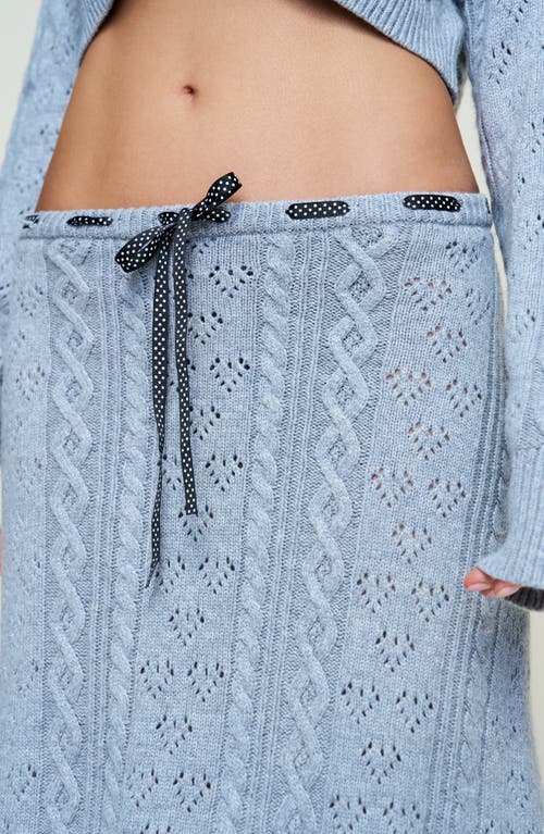 Guizio Noah Wool Cable Skirt In Blue