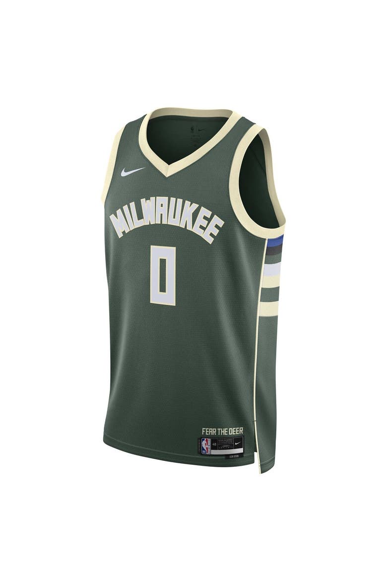 Unisex Nike Damian Lillard Hunter Green Milwaukee Bucks Swingman Jersey - Icon Edition, Alternate, color, Hunter Green