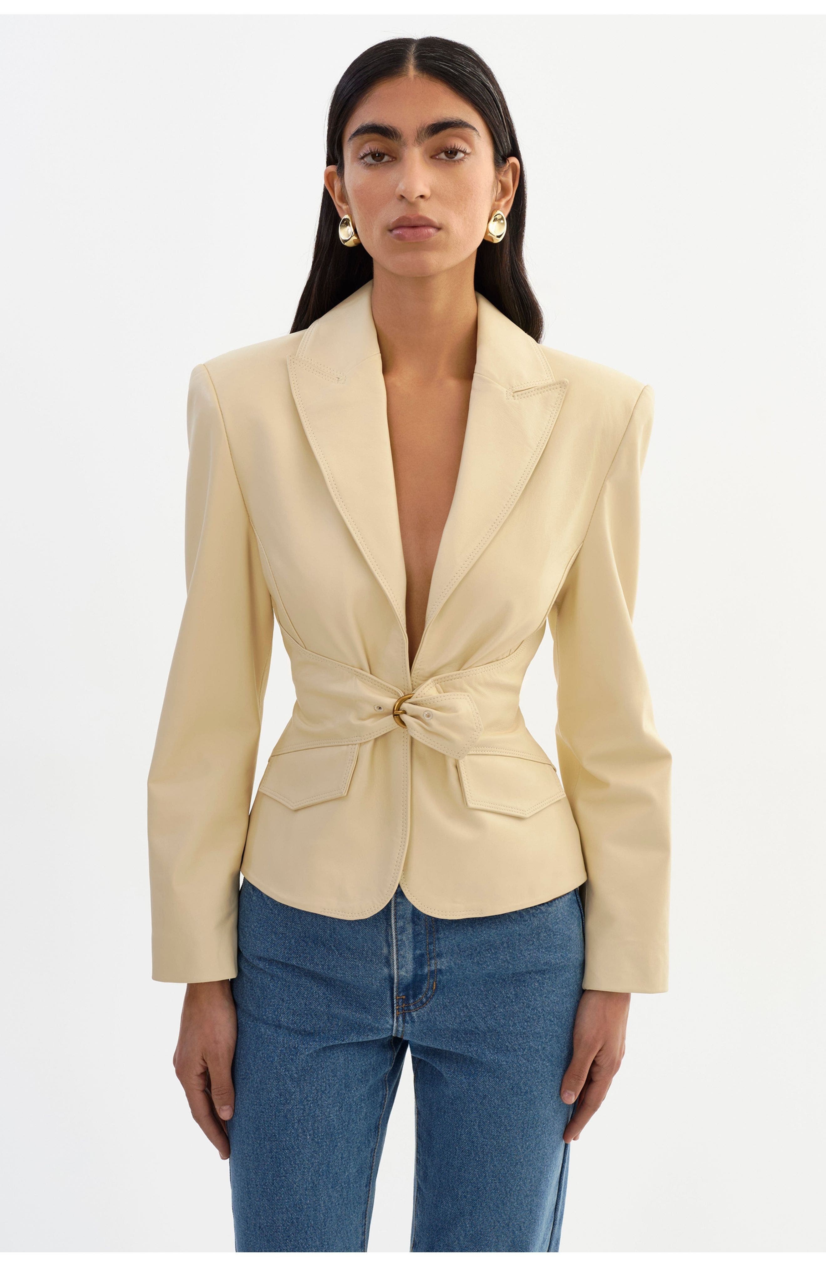 Wiley | Leather Belted Blazer - image 5