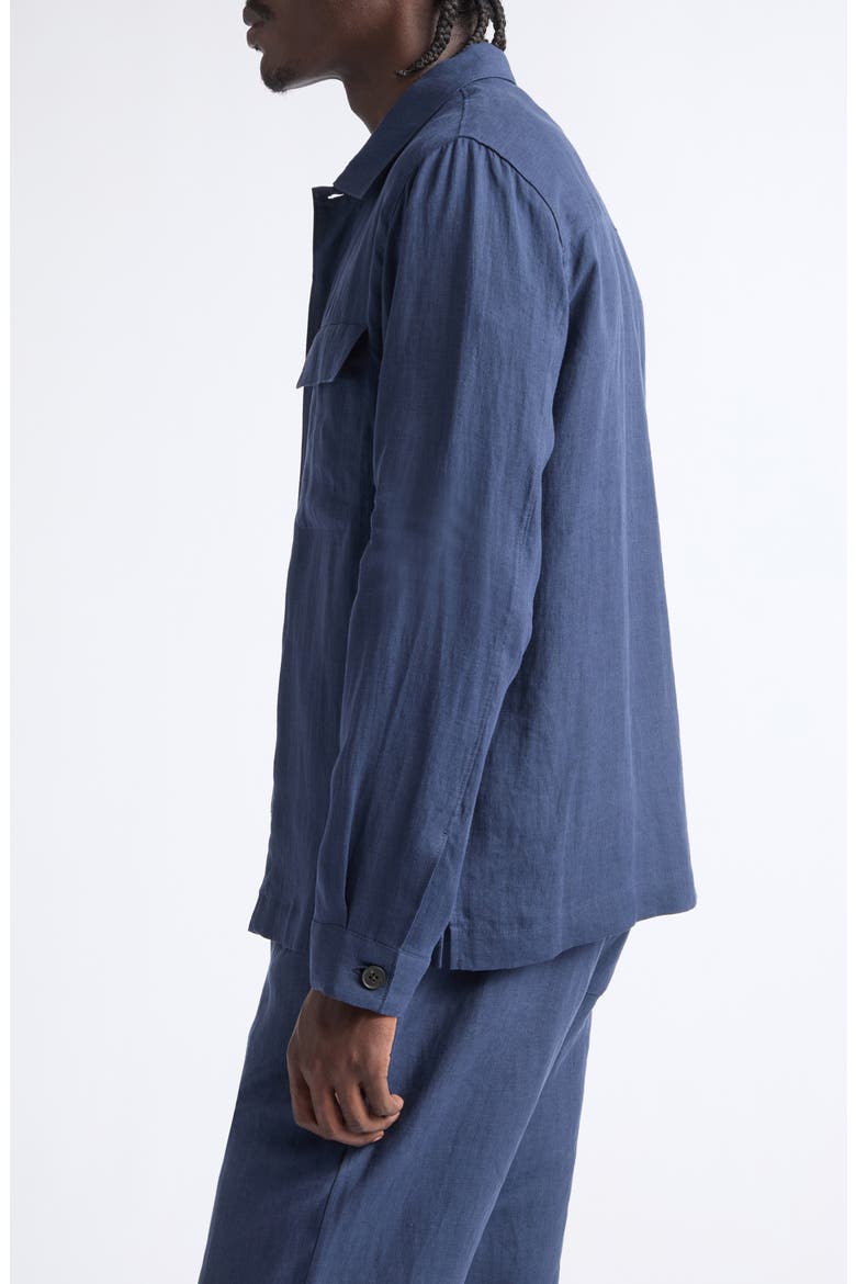 Linen Overshirt, Alternate, color, LIGHT NAVY