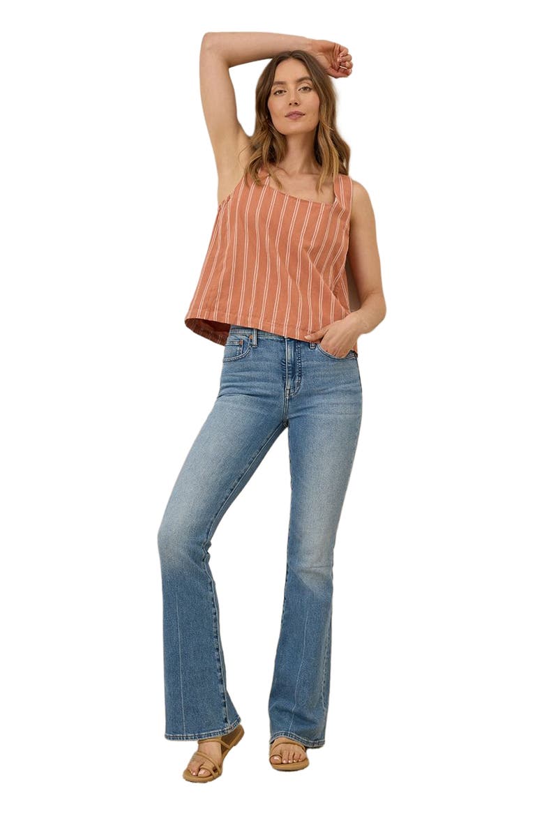Canopy Linen Square Neck Tank Made with Organic Cotton, Main, color, Hermosa Stripe