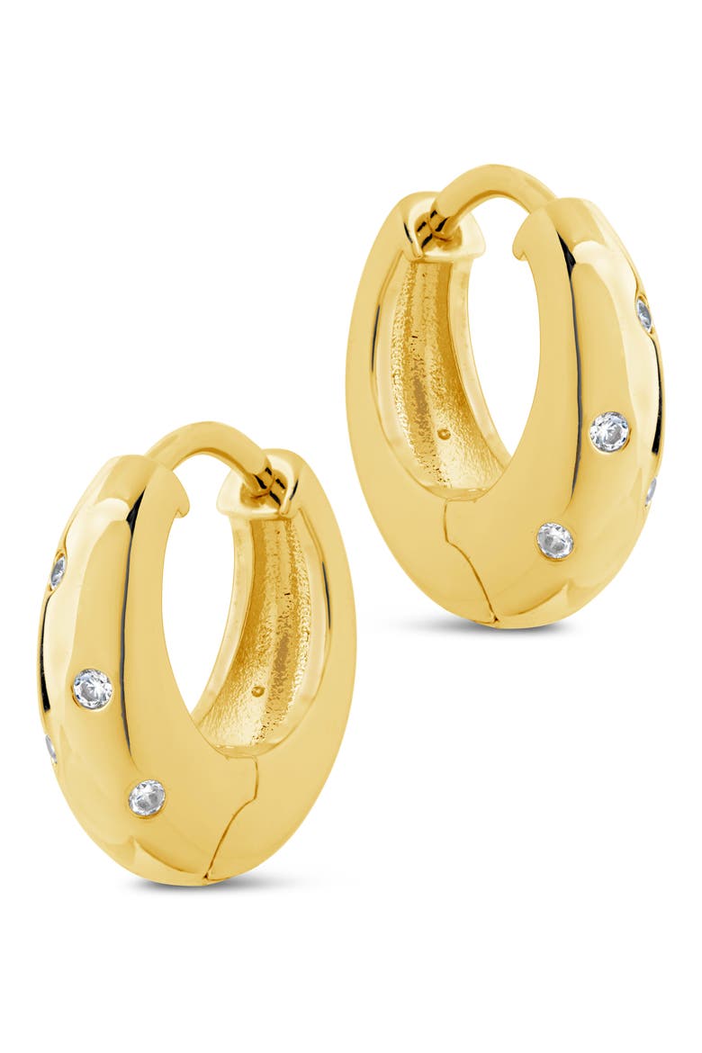 Sierra CZ Hoop Earrings, Alternate, color, GOLD