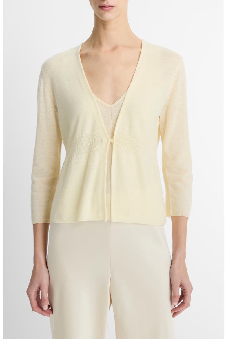 One Button Wool Blend Cardigan, Main, color, DARK VANILLE