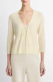 One Button Wool Blend Cardigan