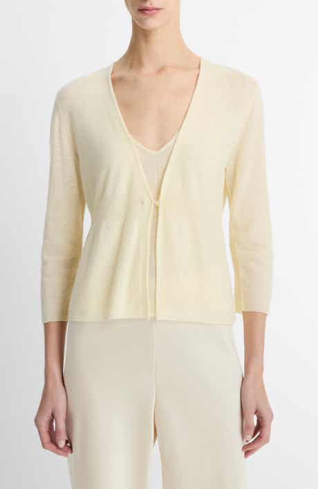 One Button Wool Blend Cardigan