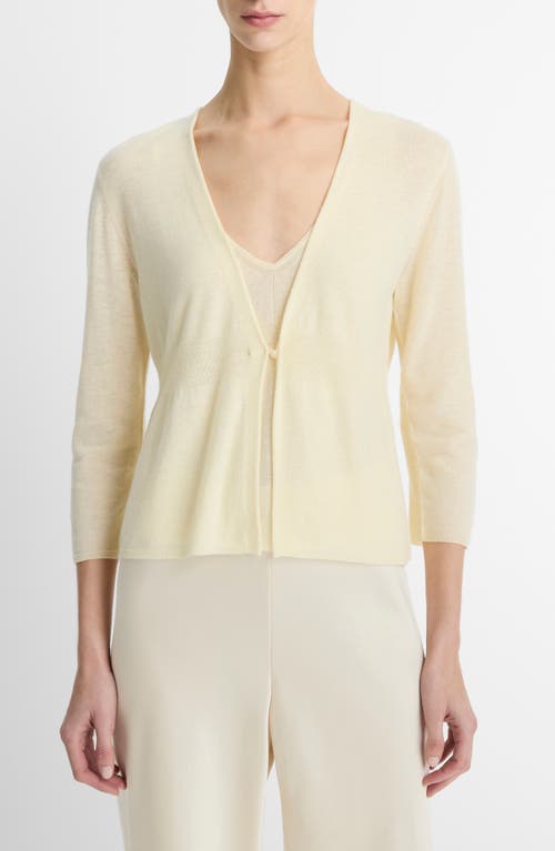 Vince Single-button Wool-cashmere Cardigan In Dark Vanille