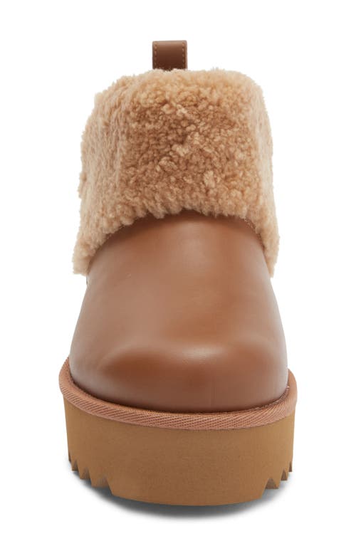 Ugg ® Ultra Mini Alina Curled Genuine Shearling Platform Boot In Brown