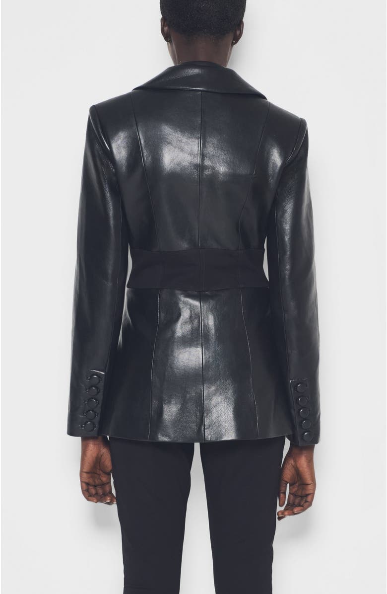 AS by DF Amour Recycled Leather Blazer, Alternate, color, Black