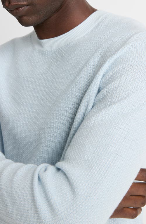 Vince Geometric Jacquard Wool & Cotton Blend Crewneck Sweater In Blue