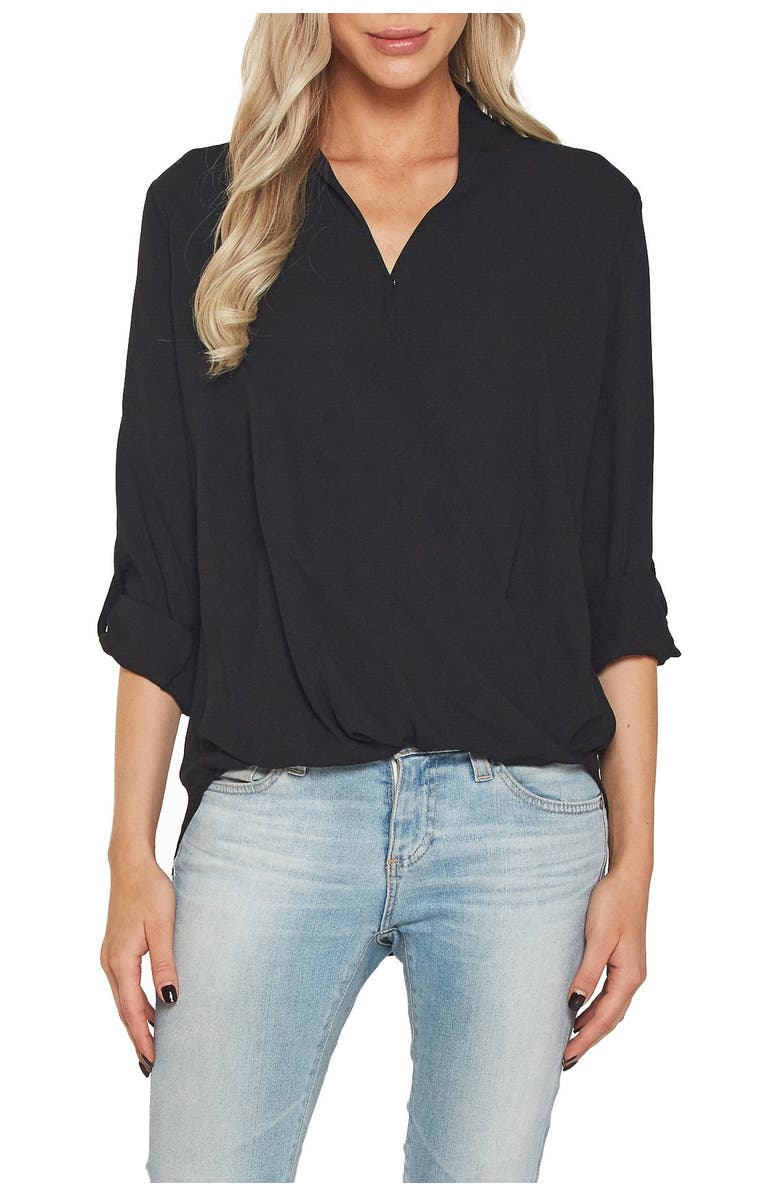 Pleione Solid Surplice High/Low Blouse, Main, color, 