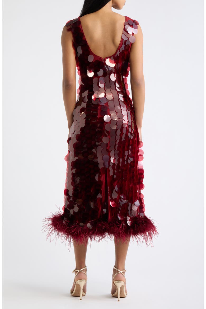 Sleeveless Scoop Neck Midi Dress, Alternate, color, MERLOT