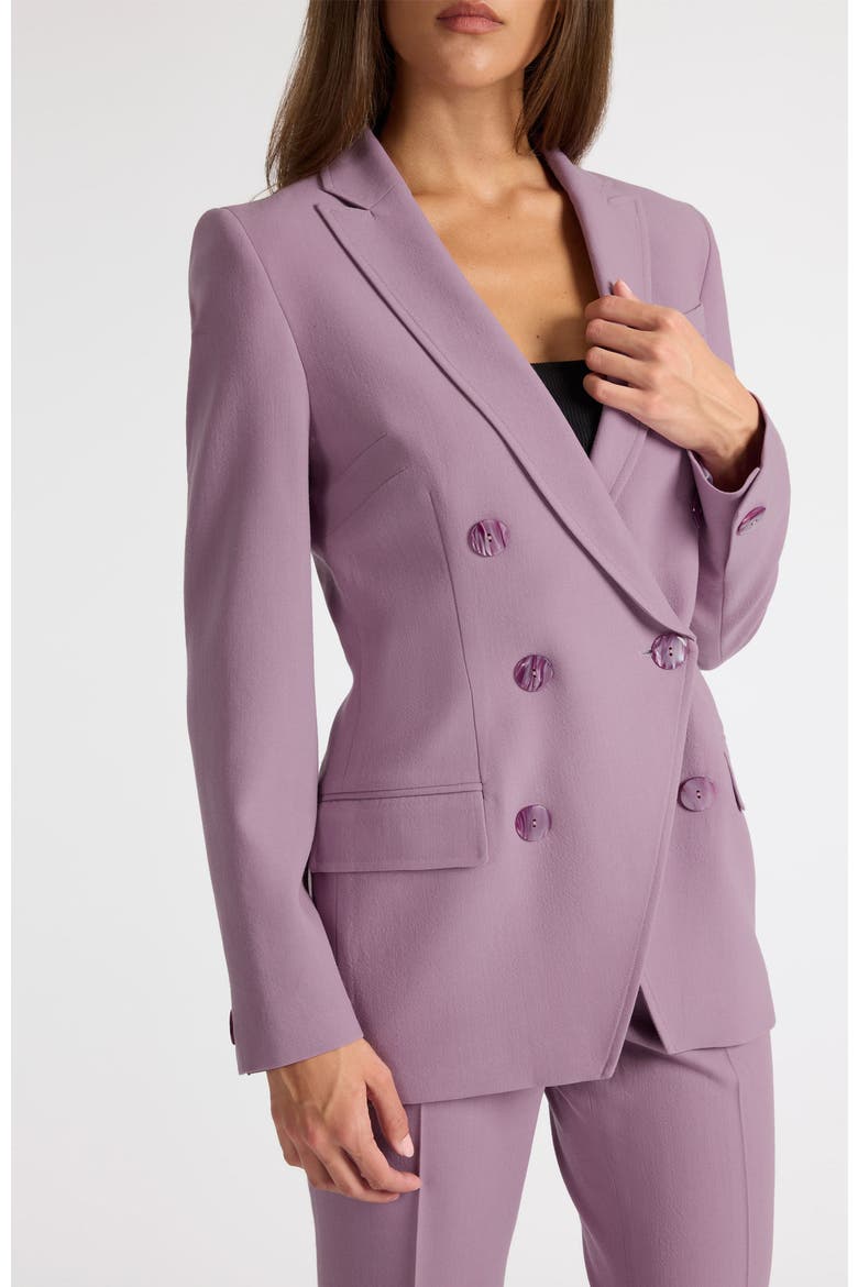 Paco Double-Breasted Six-Button Jacket in Wool Stretch, Alternate, color, DUSTY LILAC