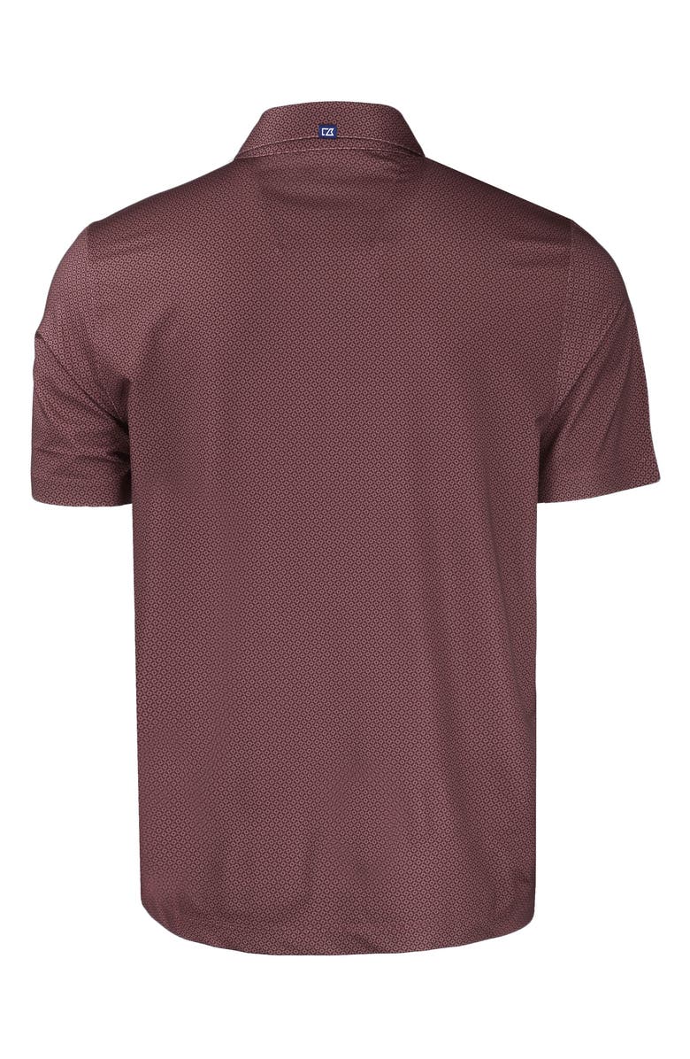 Cutter & Buck Geo Pattern Performance Recycled Polyester Blend Polo, Alternate, color, Bordeaux