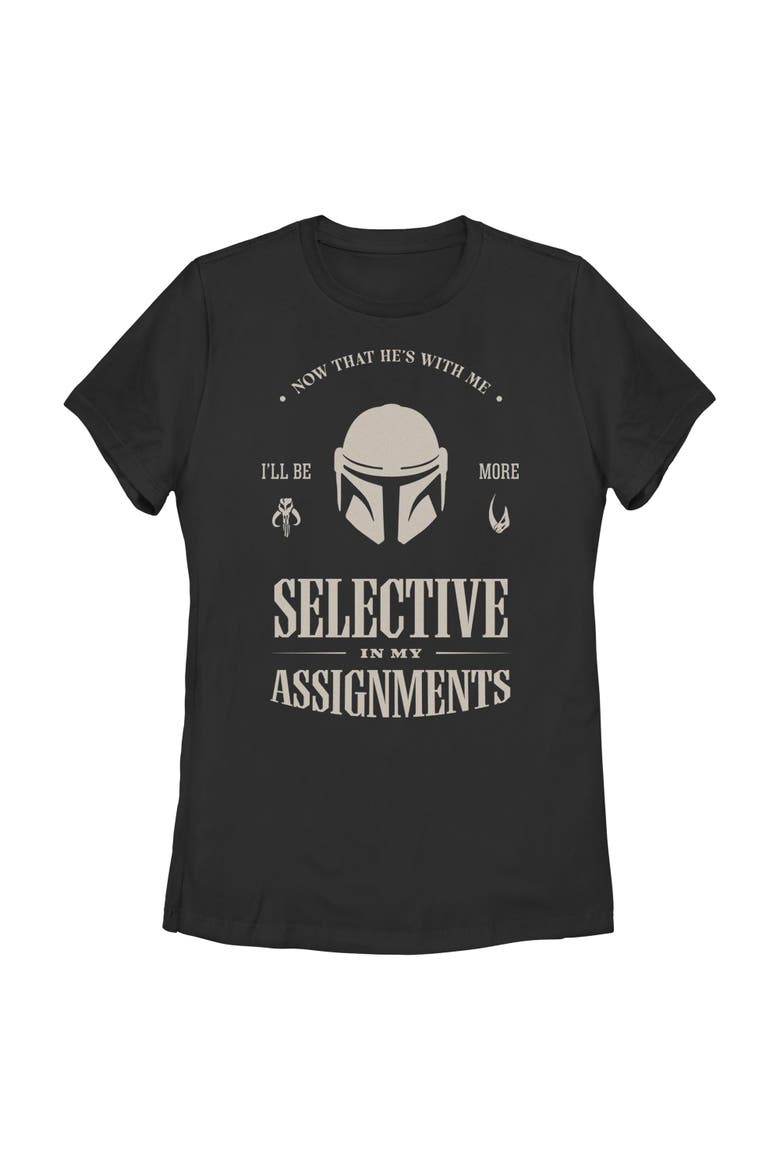 Women's Star Wars The Mandalorian and Grogu Selective In My Assignments  Graphic T-Shirt, Main, color, Black