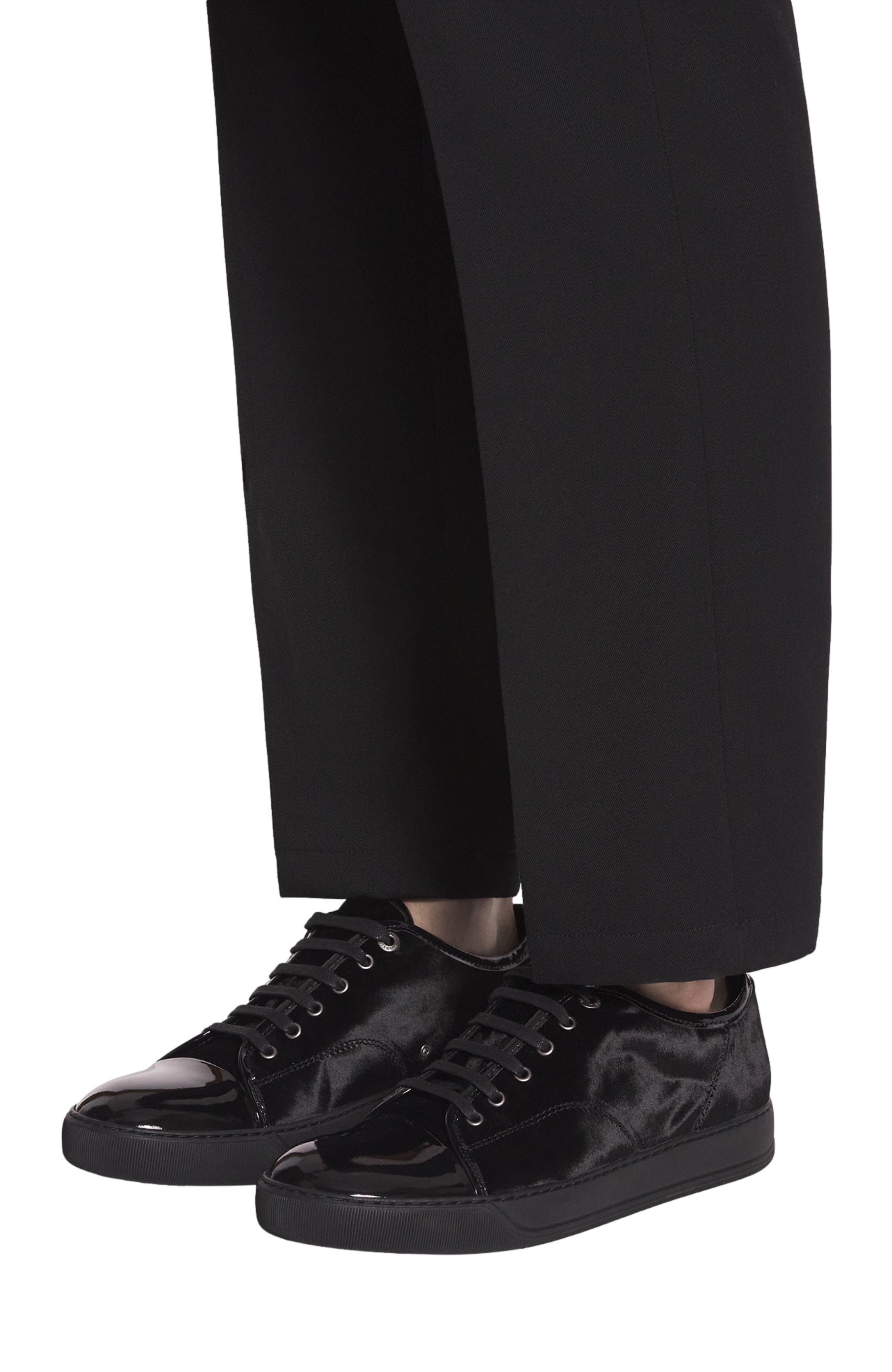 Lanvin DBB1 SNEAKERS IN VELVET AND PATENT LEATHER, Alternate, color, 
