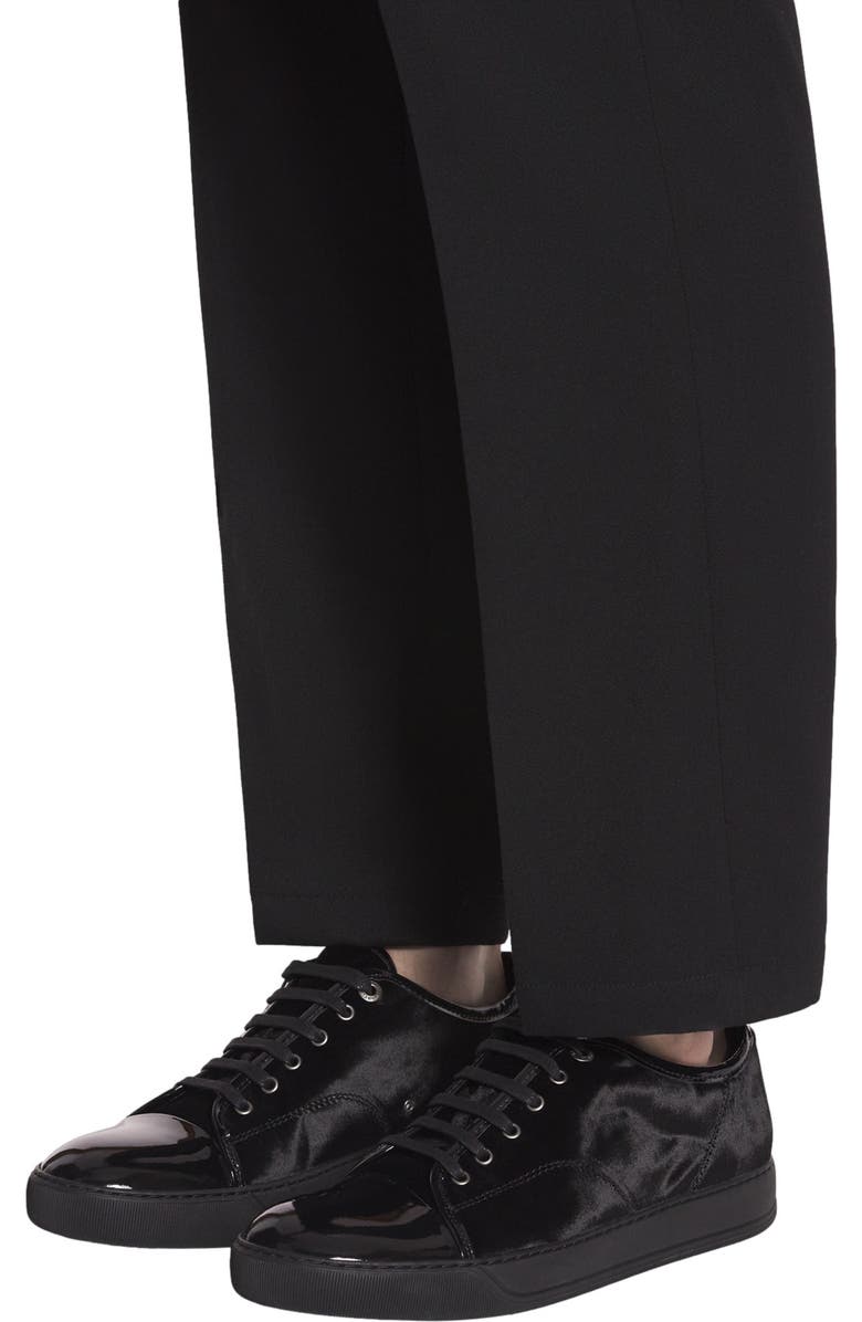 Lanvin DBB1 SNEAKERS IN VELVET AND PATENT LEATHER, Alternate, color,