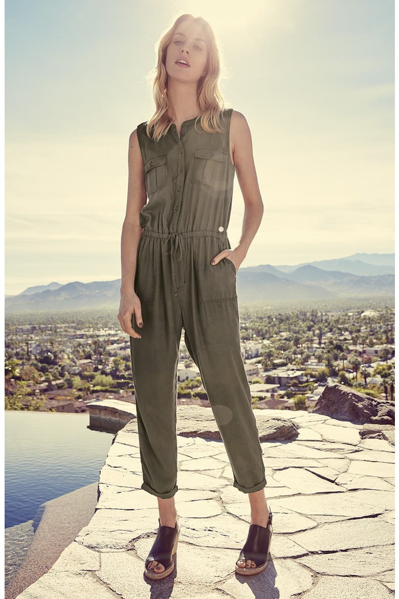 Sleeveless Utility Jumpsuit, Alternate, color, GREY EBONY