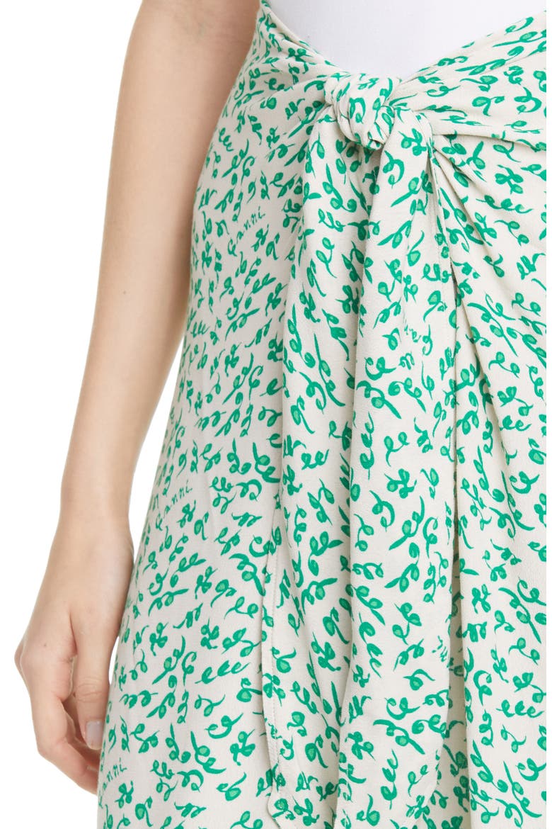Print Tie Waist Midi Skirt, Alternate, color, TAPIOCADNU
