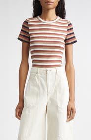 Veronica Beard Pruitt Stripe Rib T-Shirt