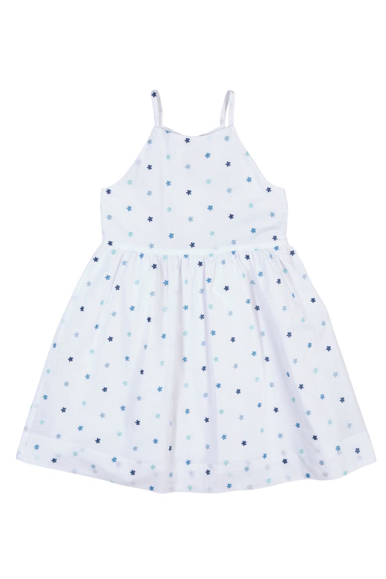 Embroidered Floral Dress, Main, color, White/Blue