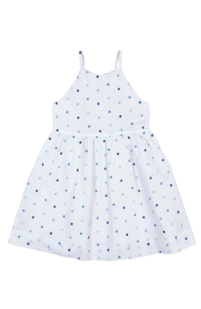 Florence Eiseman Embroidered Floral Dress, Main, color, White/Blue