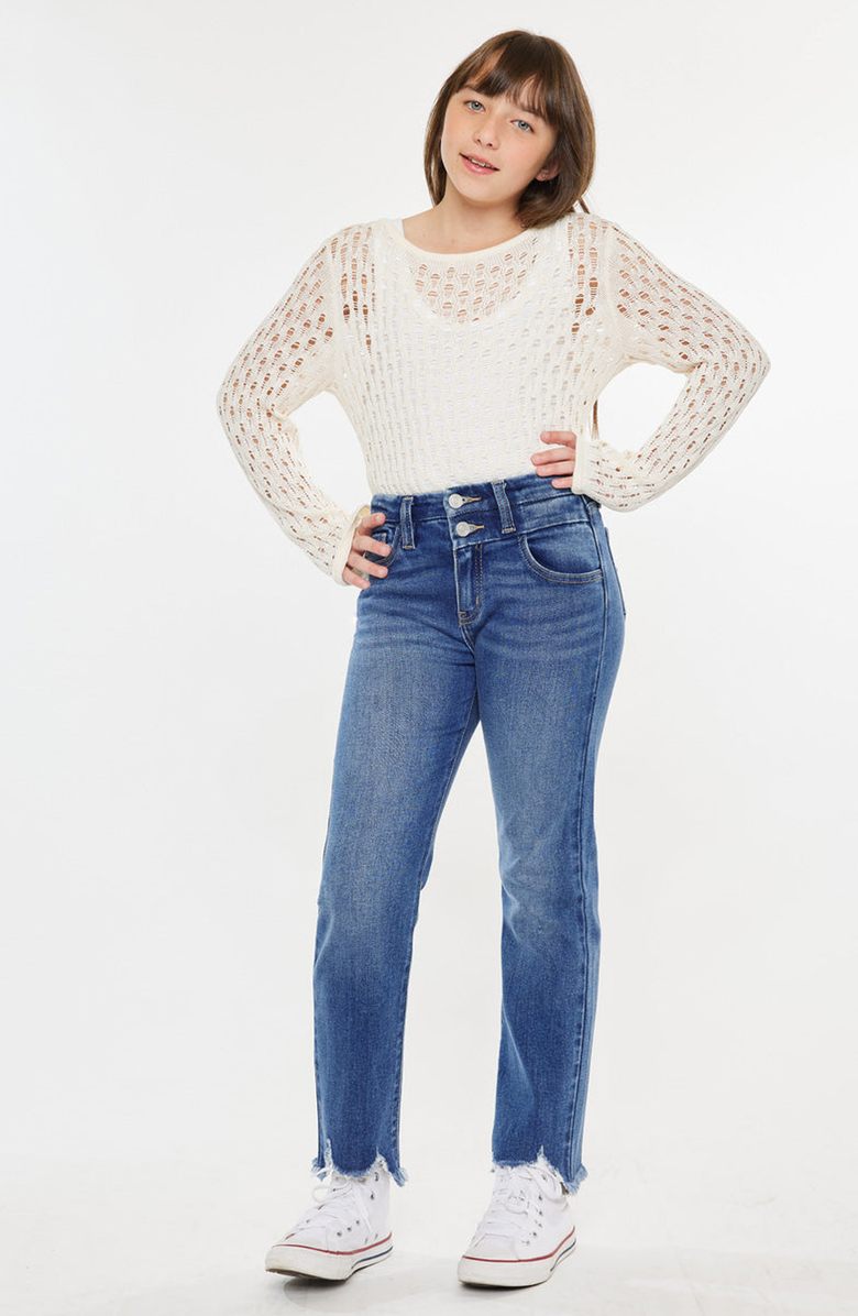 KanCan Auburn High Rise Slim Straight Jeans, Alternate, color, Medium Wash