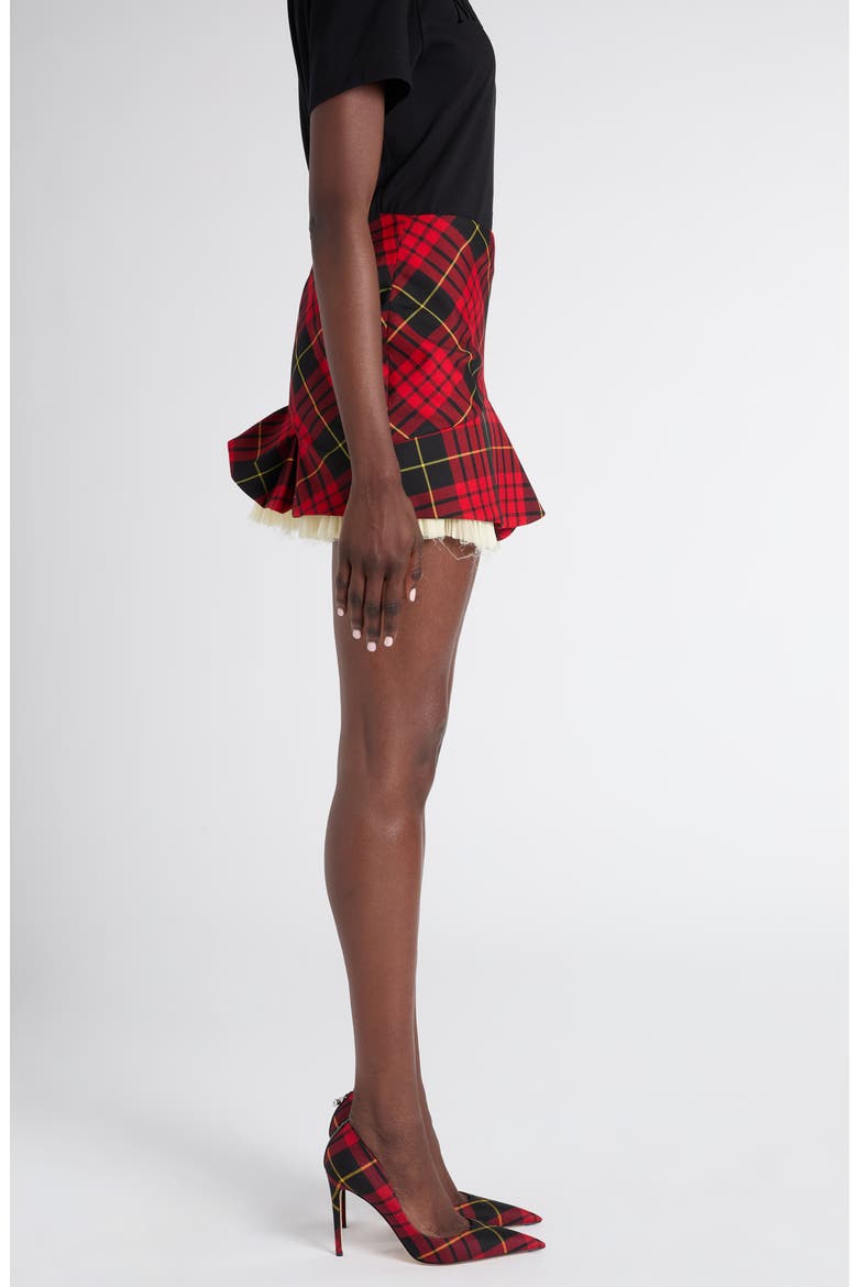 Kickback Tartan Miniskirt, Alternate, color, BORDEAUX