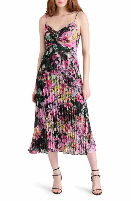 Steve Madden Ray Floral Pleated Midi Dress