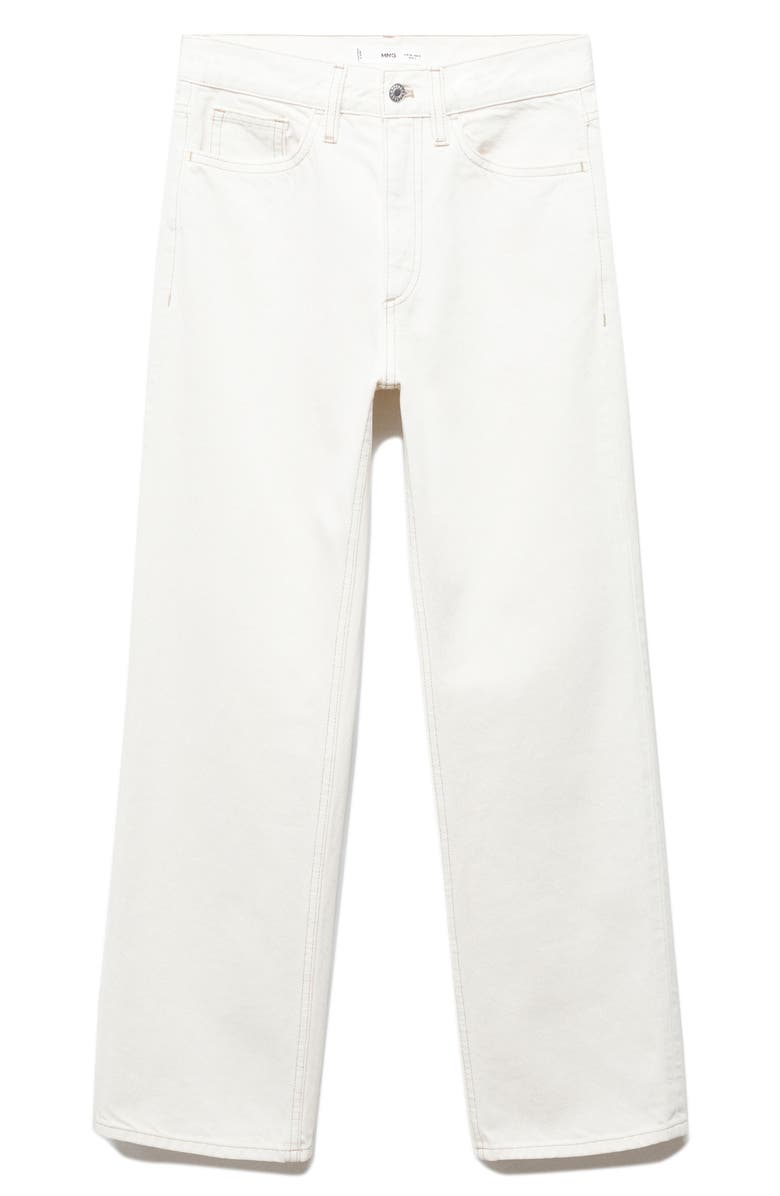 MANGO Mid Rise Straight Leg Jeans, Alternate, color, Off White