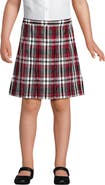Lands' End School Uniform Girls Plaid Box Pleat Skirt Top of the Knee