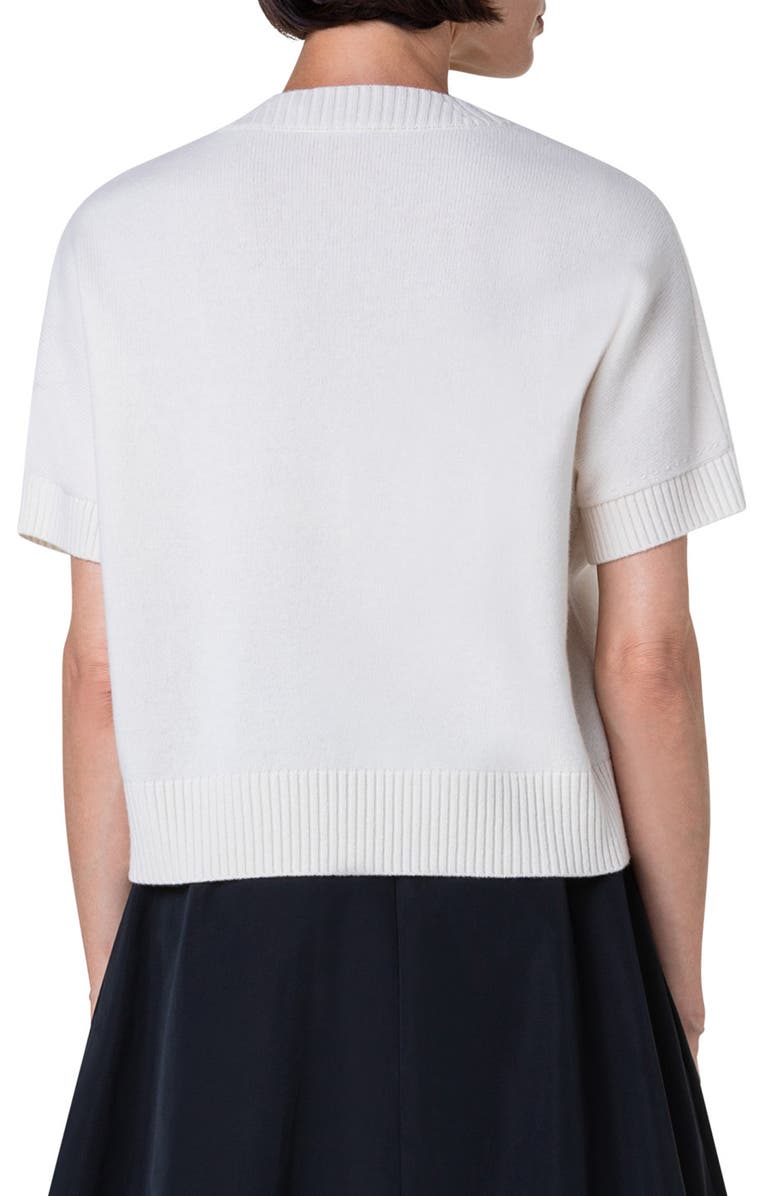 Akris punto Bird Graphic Virgin Wool & Cashmere Sweater, Alternate, color,