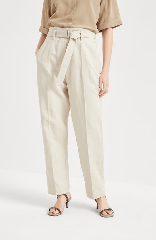 Shop Brunello Cucinelli Corset Cigarette Trousers In Beige