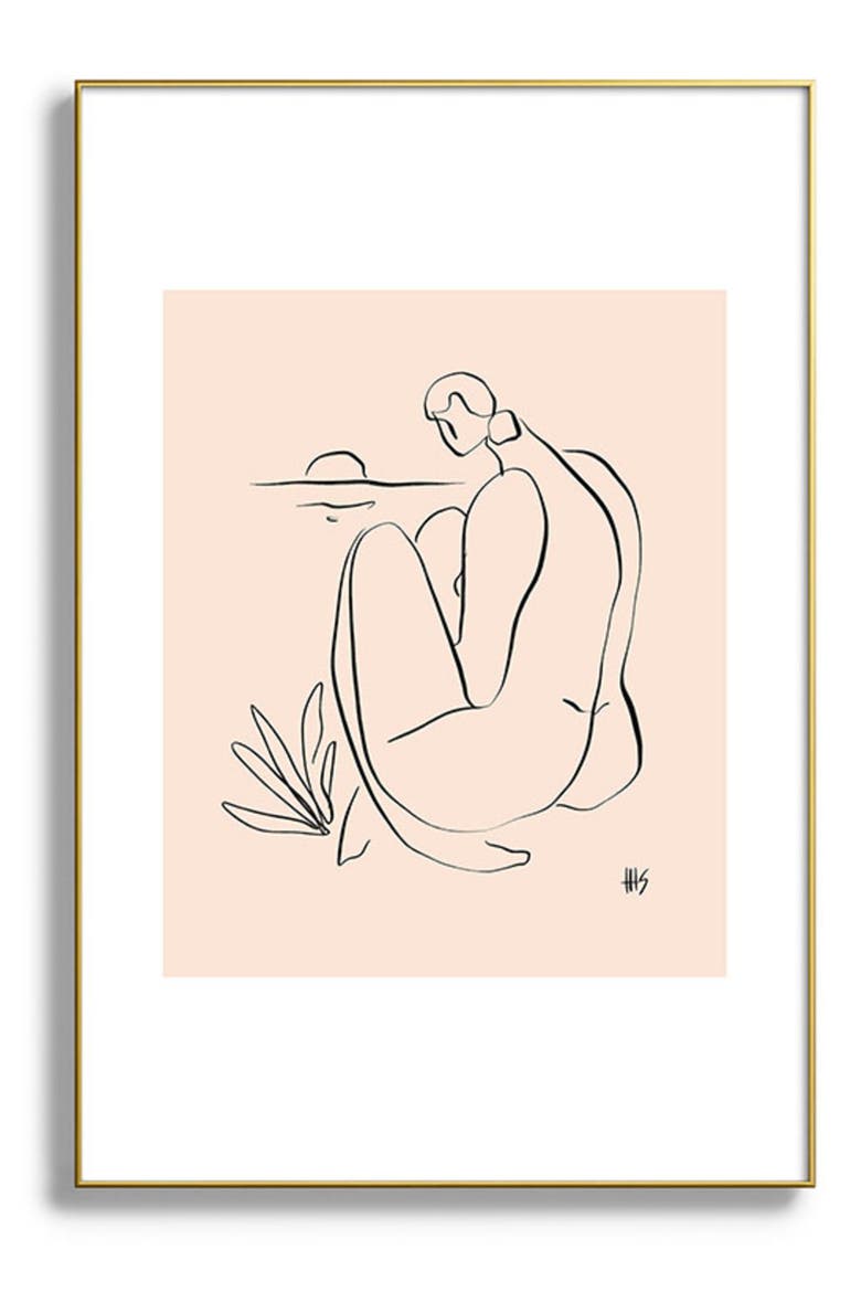 Summer Lines Framed Art Print, Main, color, GOLDEN TONES